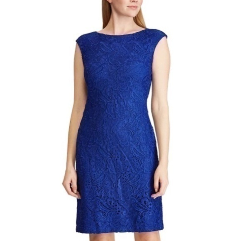 Lauren Ralph Lauren Royal Lace Cap-Sleeve Dress